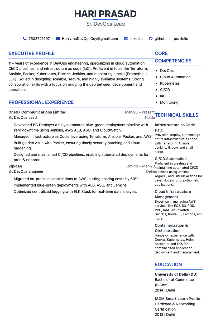 Resume Preview