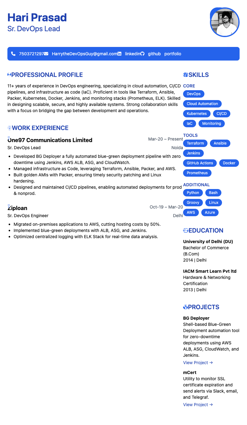 Resume Preview