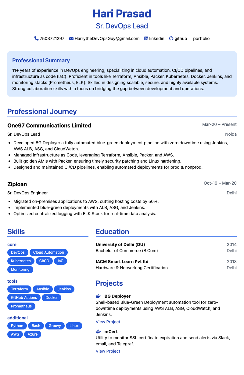 Resume Preview