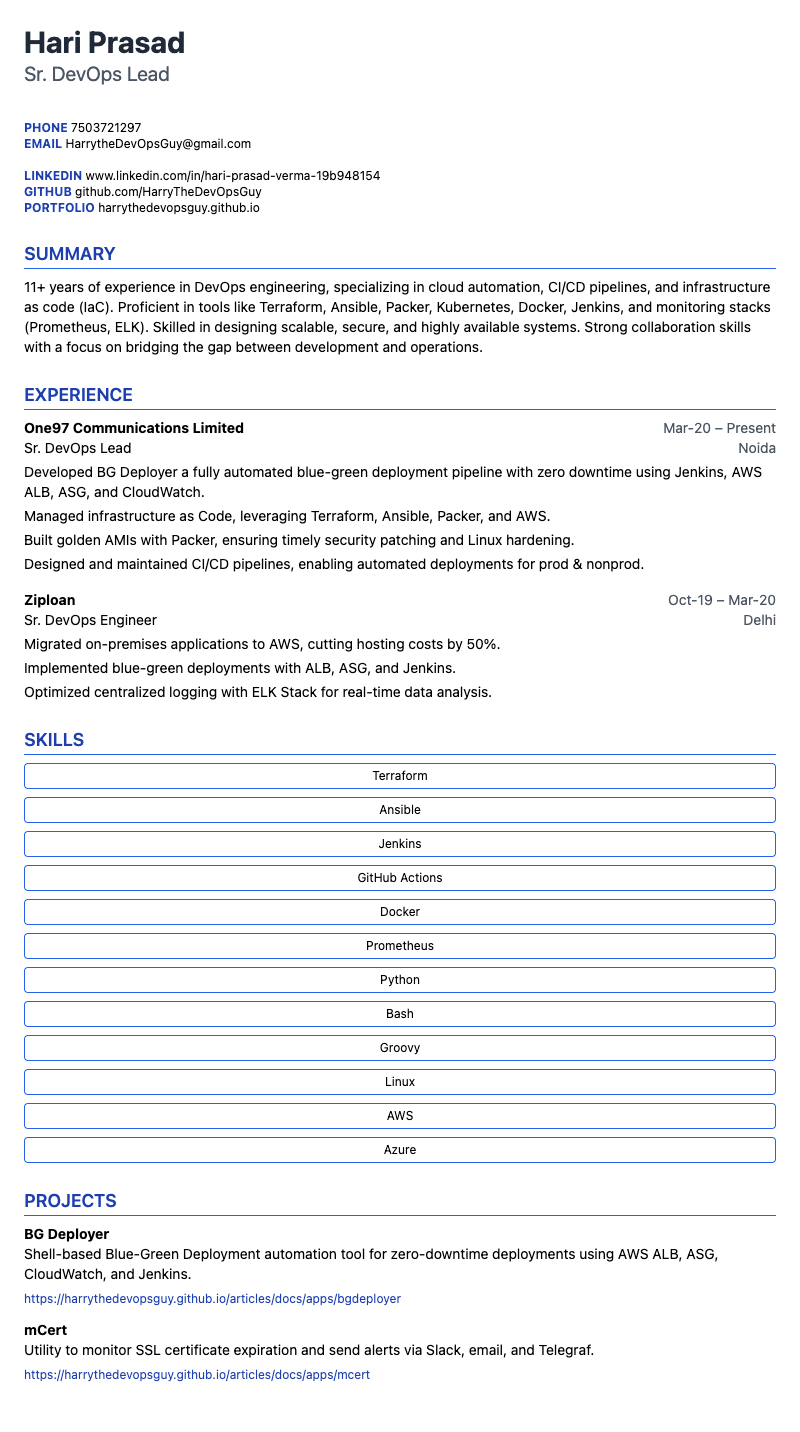 Resume Preview