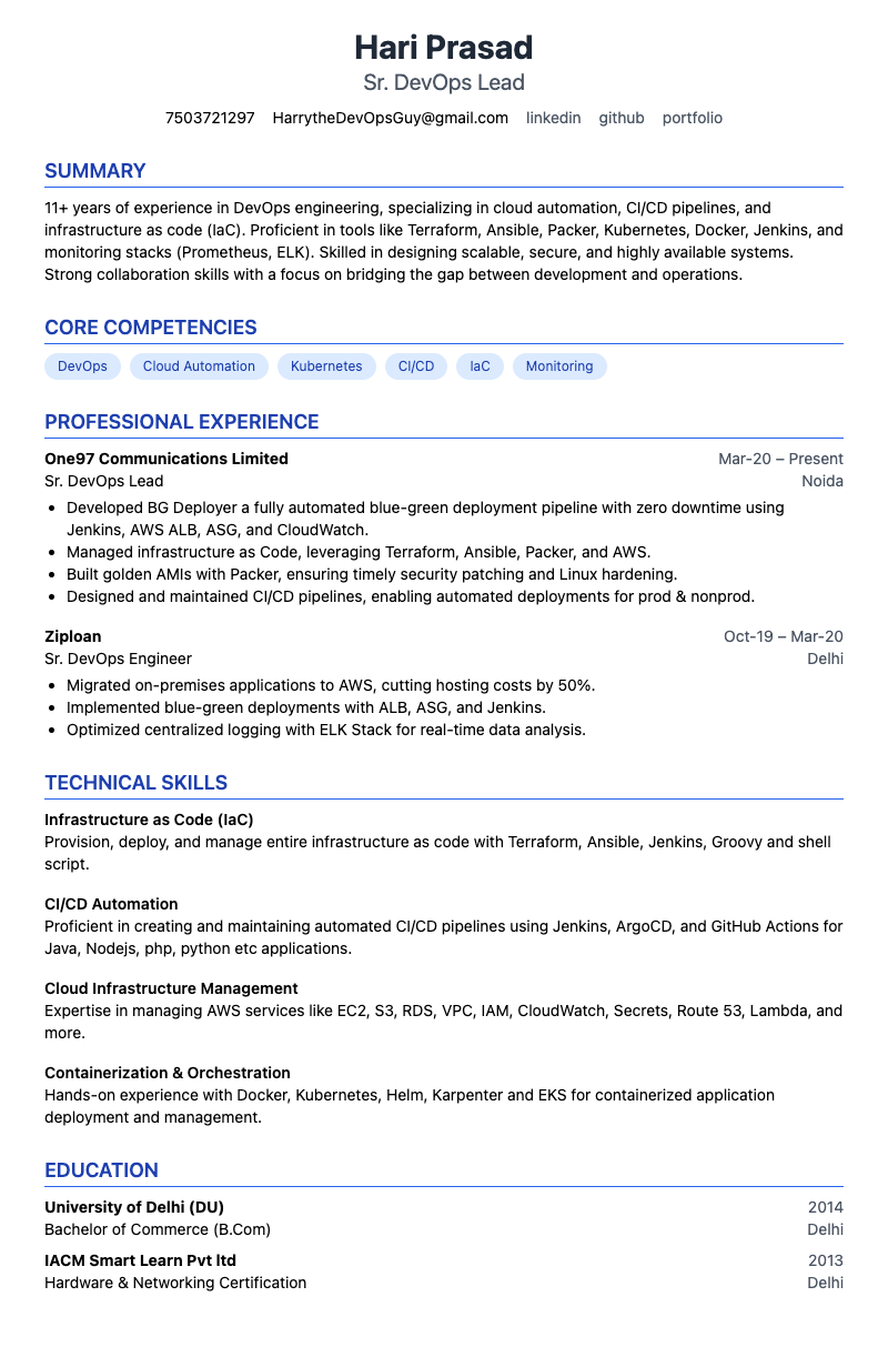 Resume Preview
