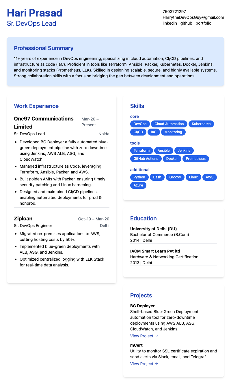 Resume Preview