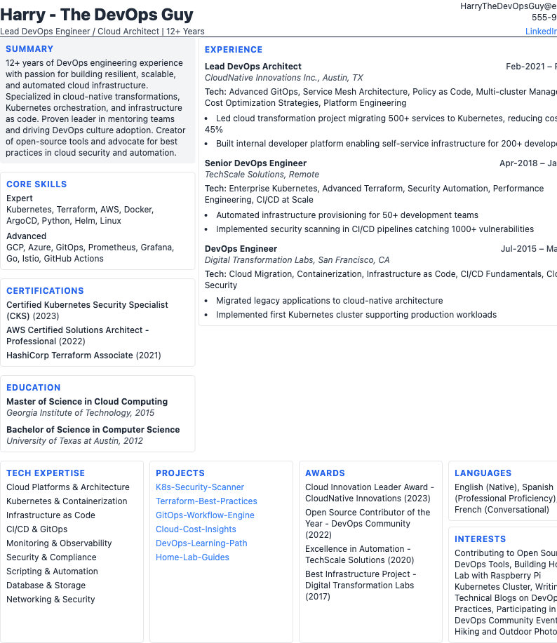 Asymmetric Grid Resume Preview