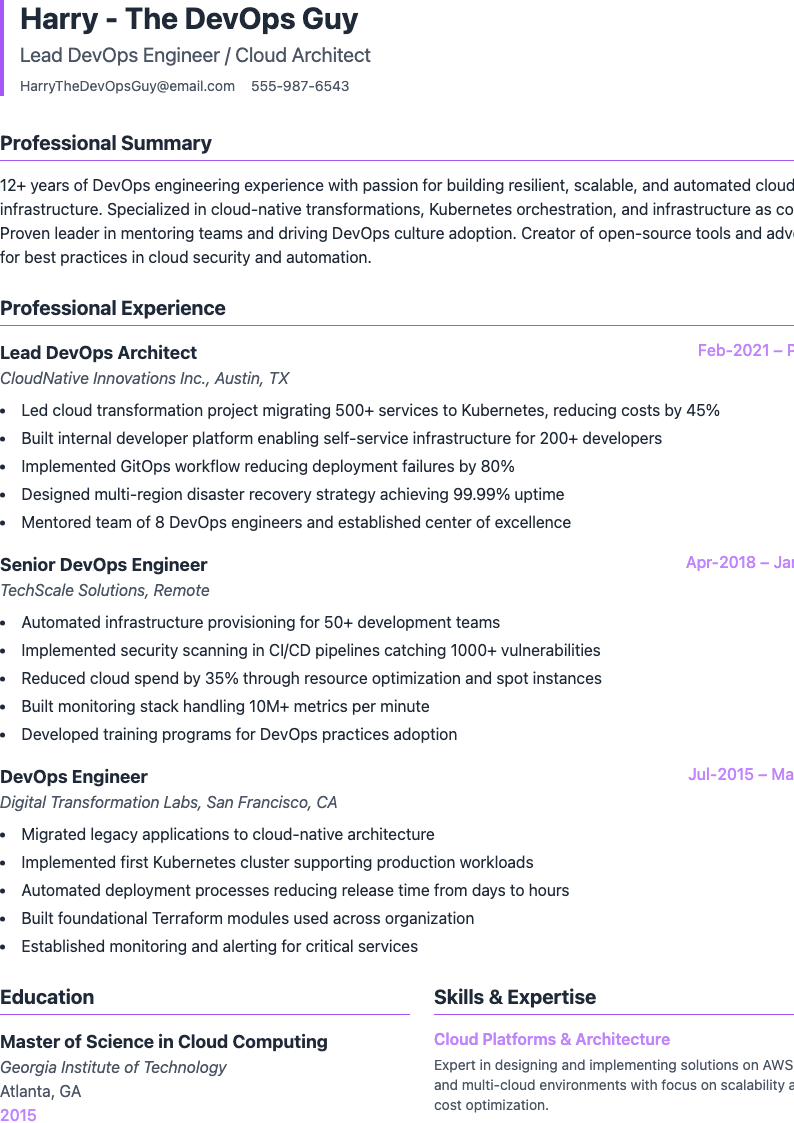 Classic Elegant Resume Preview