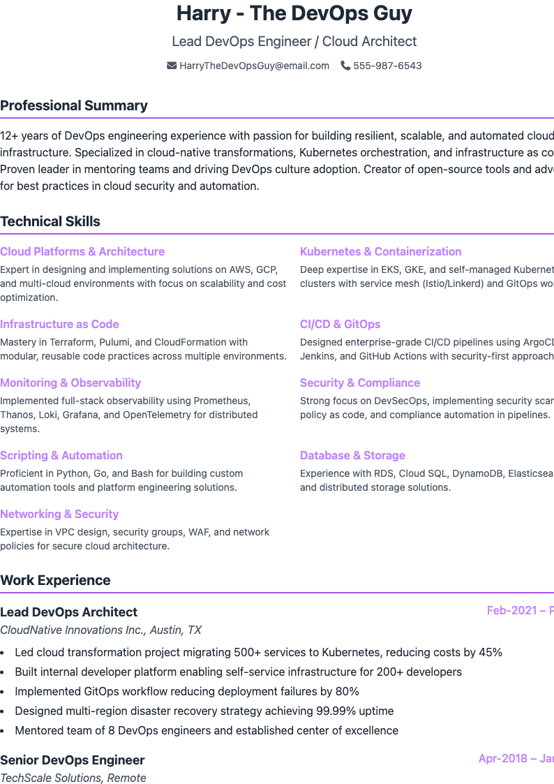 Modern Minimalist Resume Preview