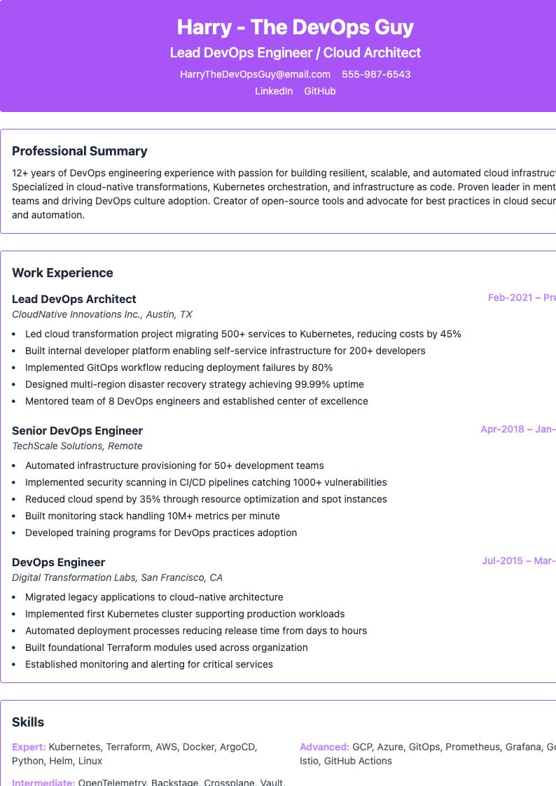 Minimalist Block Resume Preview